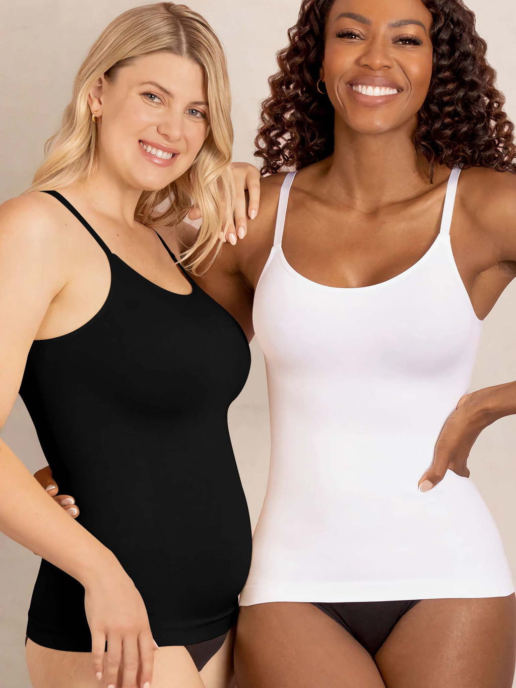 Homlouue Plus Size Camisole Tops for Women Adjustable Strap Basic Scoop Neck Women's Tanks 3 Pack (Black and White 3XL)