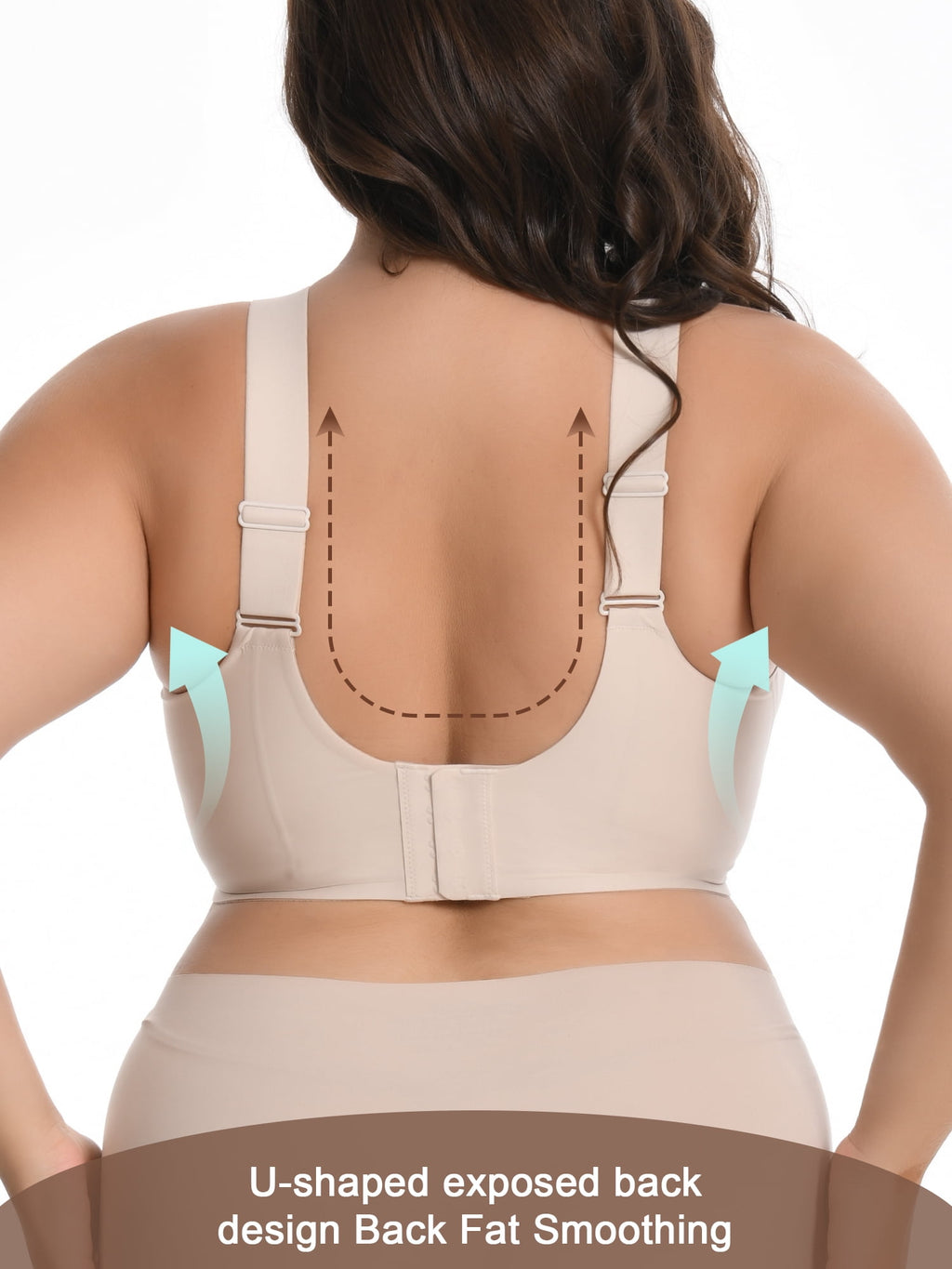 Homlouue Bras for Women Push Up Plus Size Wireless bras Full Coverage Comfortable Deep V Double Mesh Everyday Bra（Nude 6XL）