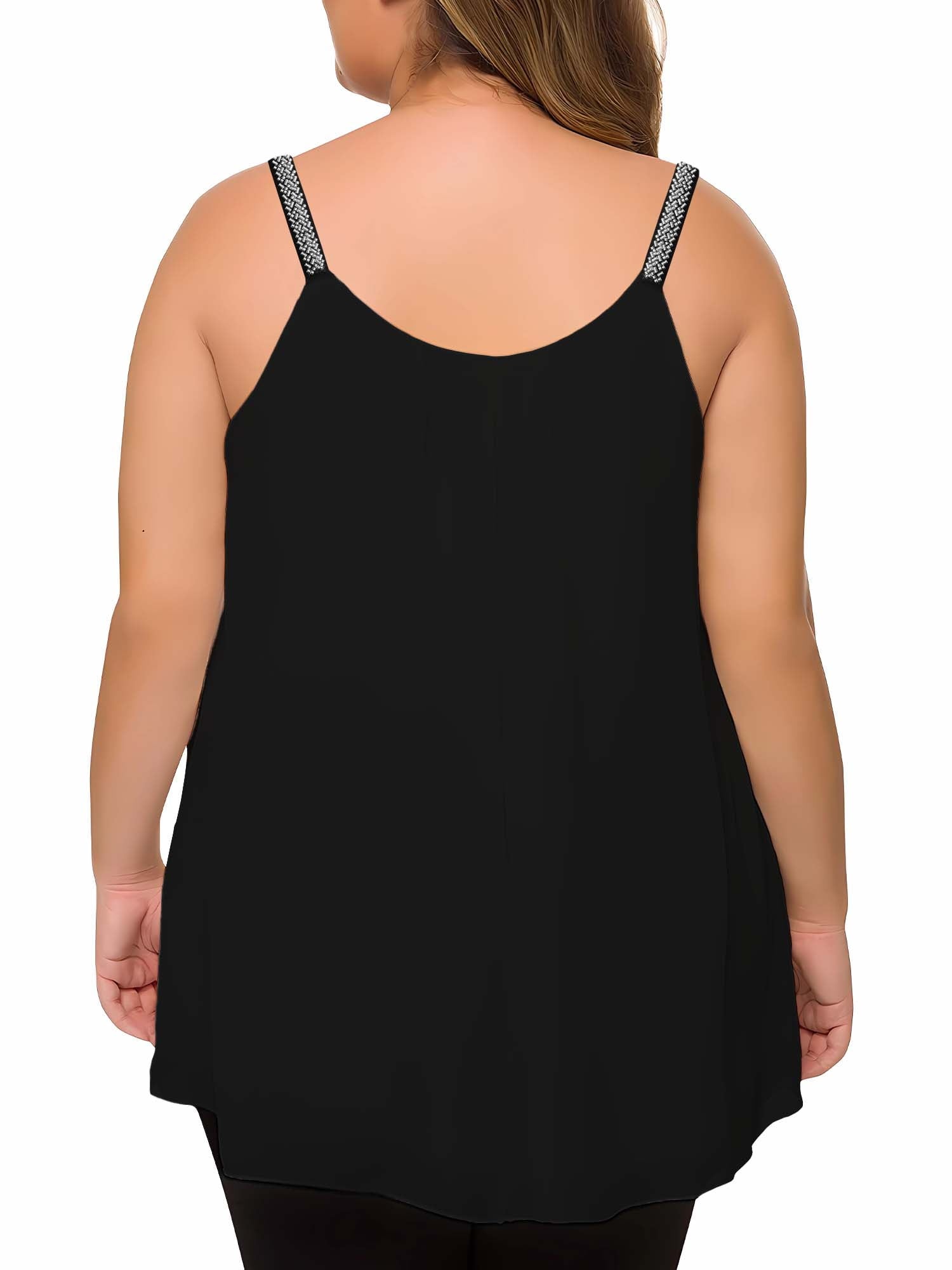 Homlouue Plus Size Tank Tops for Women Loose Fit Sleeveless Black Summer Tanks XL
