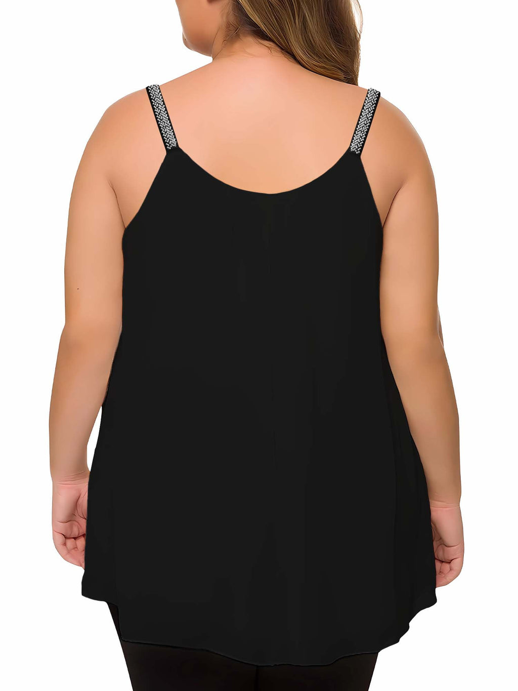 Homlouue Plus Size Tank Tops for Women Loose Fit Sleeveless Black Summer Tanks 2XL