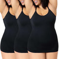 Homlouue Plus Size Camisole Tops for Women Adjustable Strap Basic Scoop Neck Women's Tanks 3 Pack (Black 3XL)