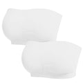 Homlouue Plus Size Strapless Bras for Women,Seamless Non-Slip Comfort Wireless Bandeau Bralette, Free Bra Straps(White,2XL,2 Pcs)